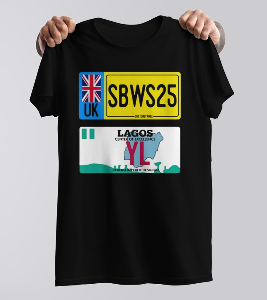 UK SBWS25 Lagos Center Of Excellence Federal Republic Of Nigeria Plate T-Shirt
