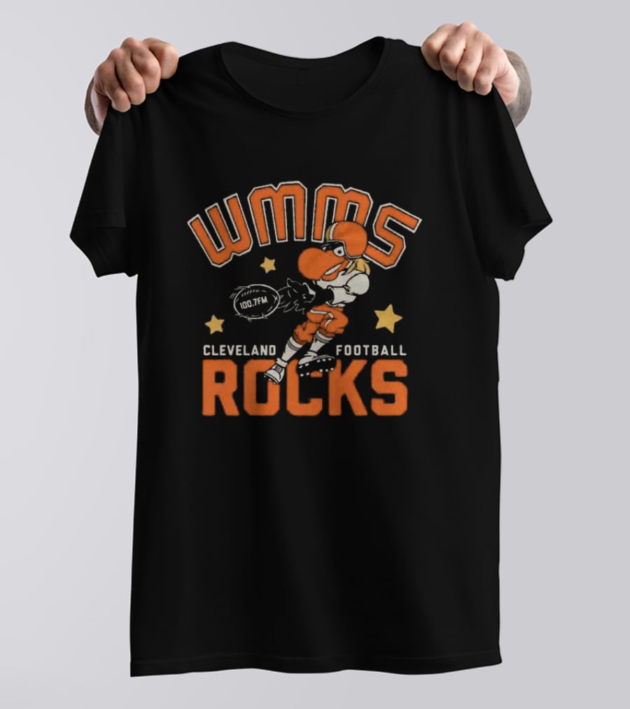 WMMS 100.7FM Cleveland Football Rocks Mascot T-Shirt