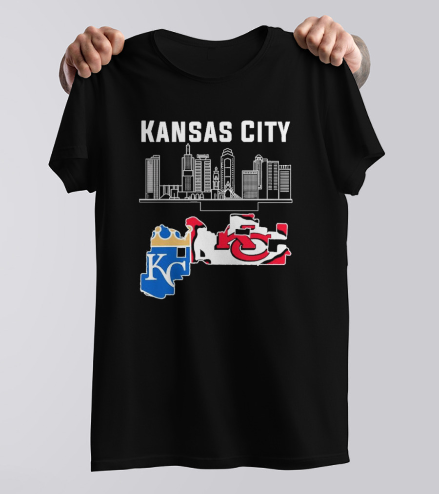 Kansas City Skyline With Chiefs And Royals T-Shirt