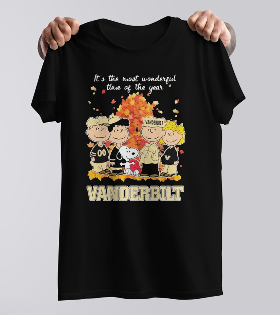 Peanuts Characters Vanderbilt Commodores Most Wonderful Time Of The Year T-Shirt
