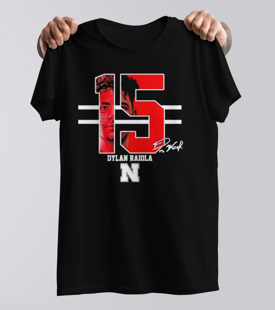 15 Dylan Raiola Nebraska Huskers Signature Football Player T-Shirt
