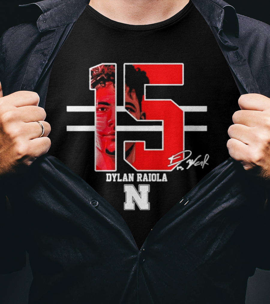 15 Dylan Raiola Nebraska Huskers Signature Football Player T-Shirt