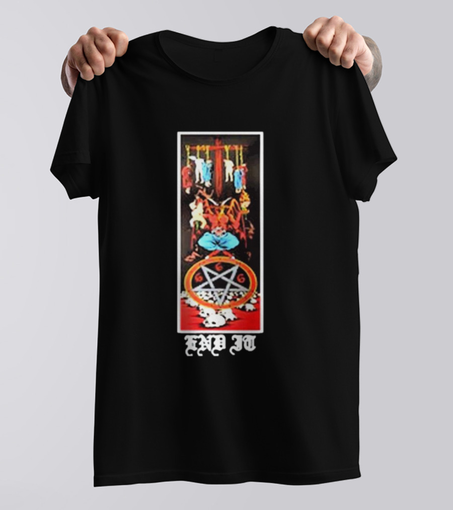 Dicegameusa Natas Kaupas Devil Skateboards End It 666 Painting T-Shirt