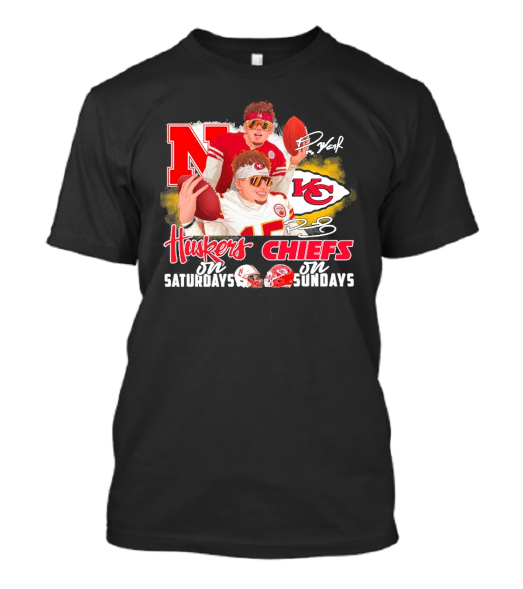 Friends Raiola Mahomes Huskers Saturdays Chiefs Sundays Signatures T-Shirt