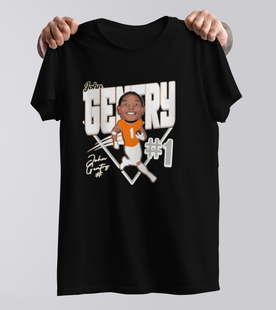 John Gentry #1 Sam Houston Bearkats Football Caricature Signature NCAA T-Shirt