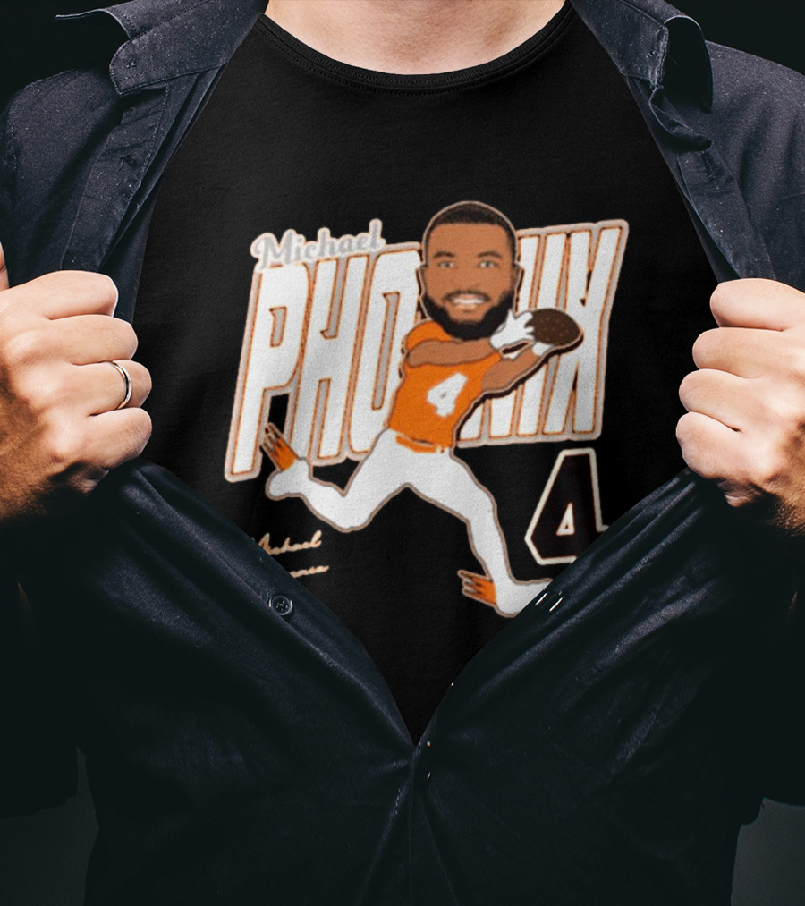 Michael Phoenix 4 Sam Houston Bearkats Football Caricature Signature T-Shirt