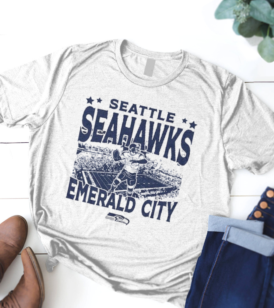 Seattle Seahawks Emerald City Stadium Gameday Vintage T-Shirt