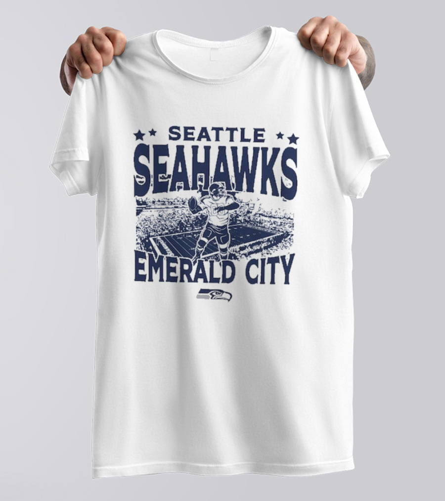 Seattle Seahawks Emerald City Stadium Gameday Vintage T-Shirt