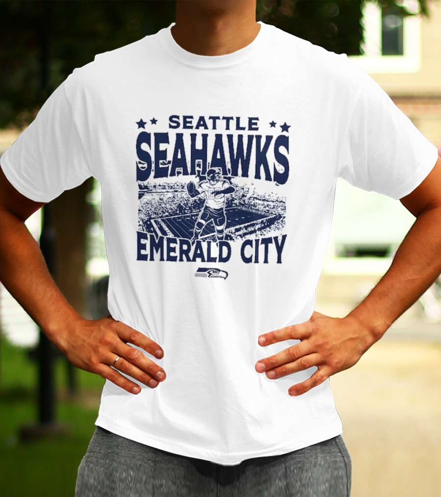 Seattle Seahawks Emerald City Stadium Gameday Vintage T-Shirt