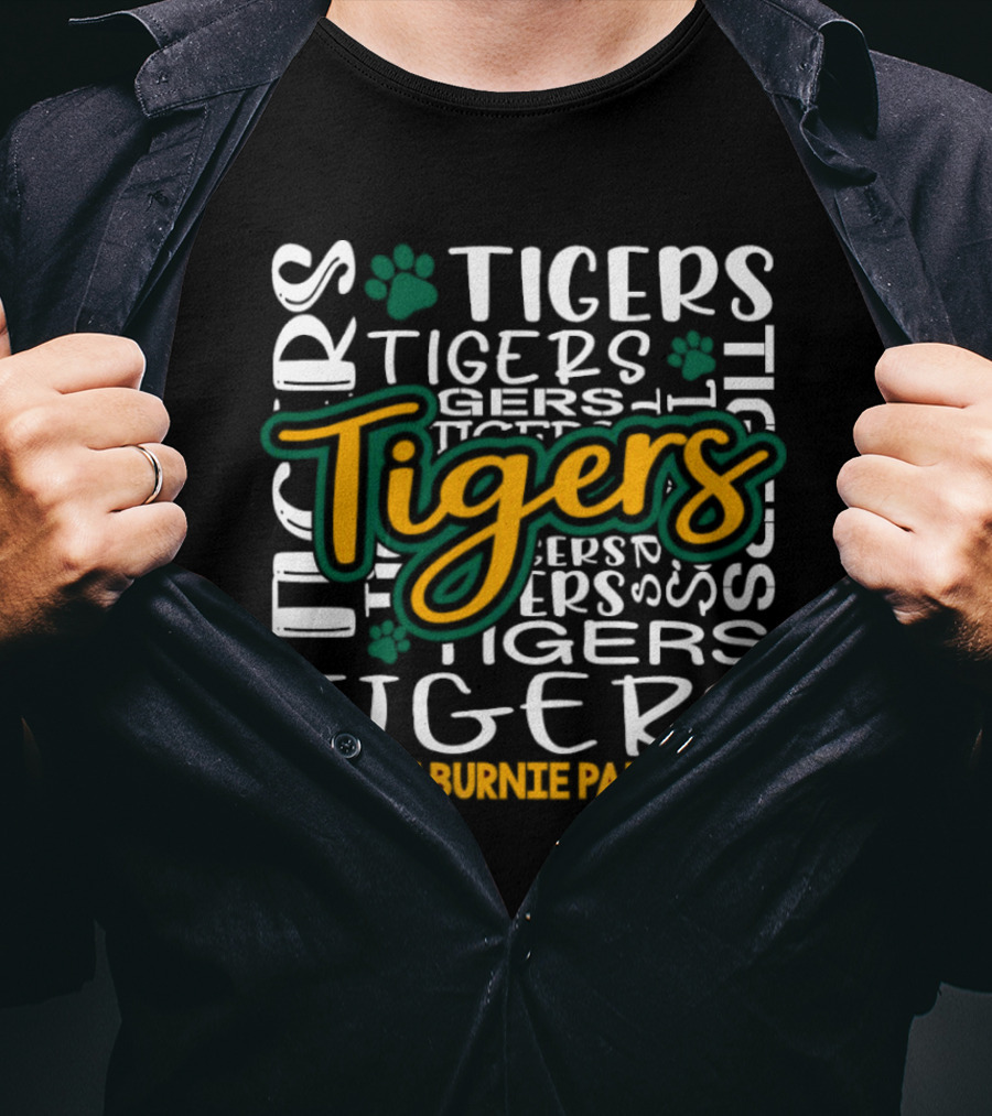 Tigers Glen Burnie Park ES School Spirit Paw Prints T-Shirt