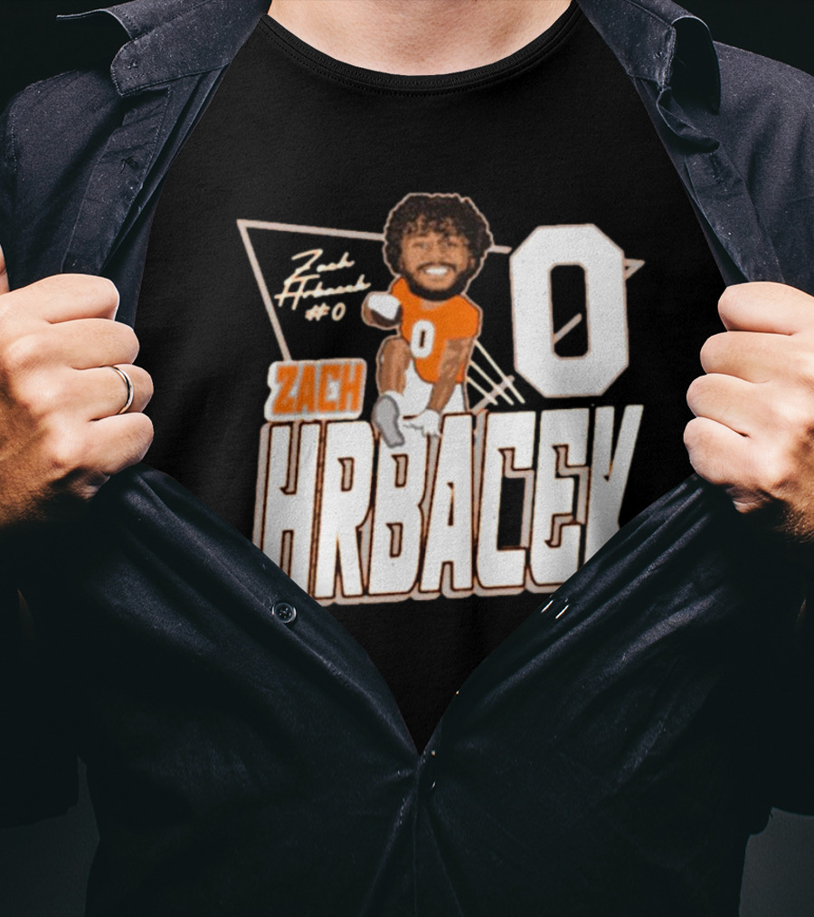 Zach Hrbacek 0 Sam Houston Bearkats Football Caricature Signature T-Shirt