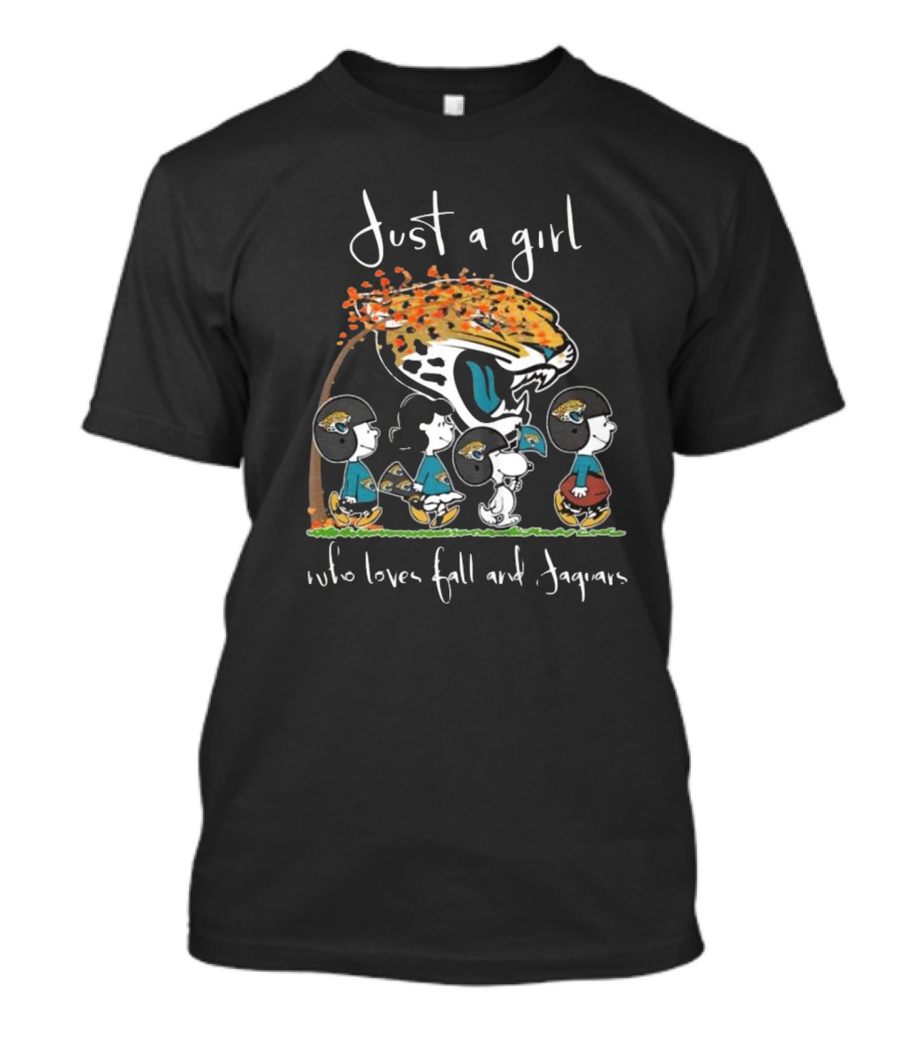 Peanuts Characters Just A Girl Who Loves Fall And Jaguars T-Shirt