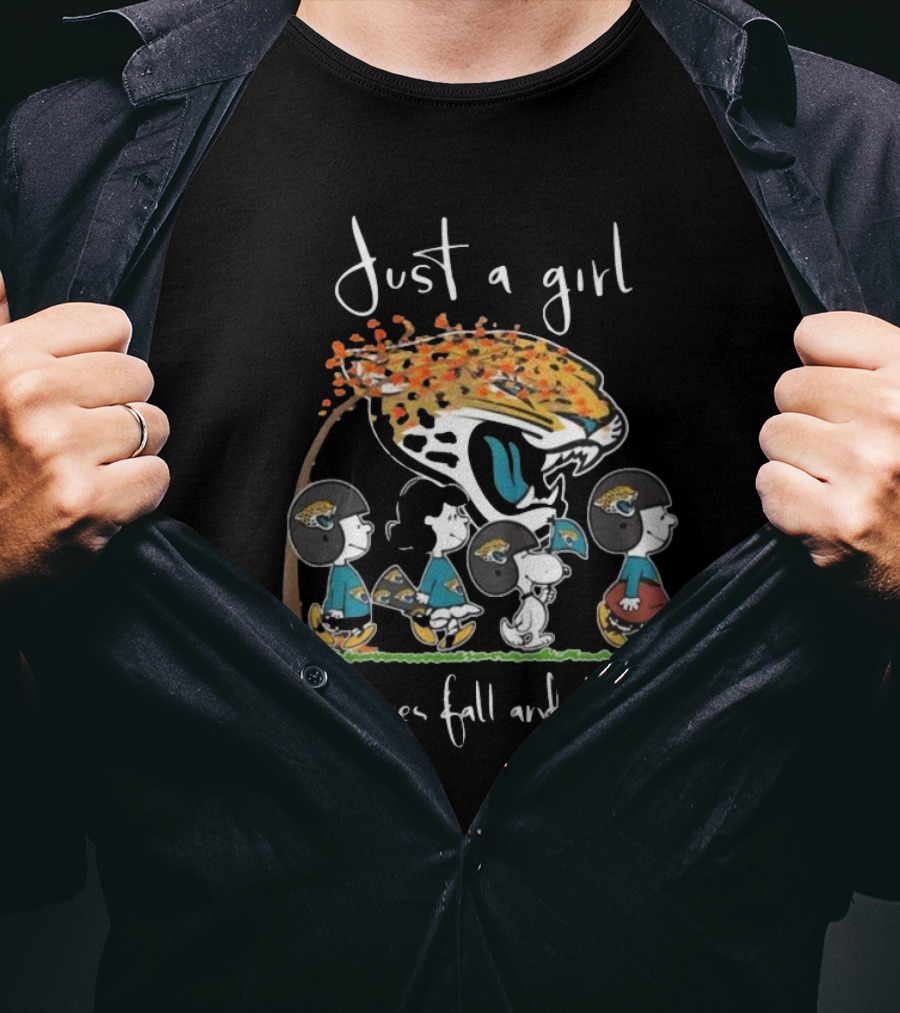 Peanuts Characters Just A Girl Who Loves Fall And Jaguars T-Shirt