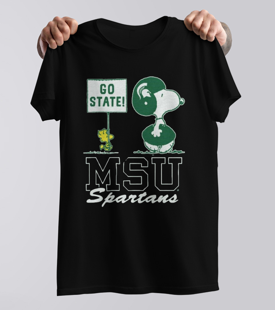 Peanuts Snoopy Woodstock MSU Spartans Go State T-Shirt