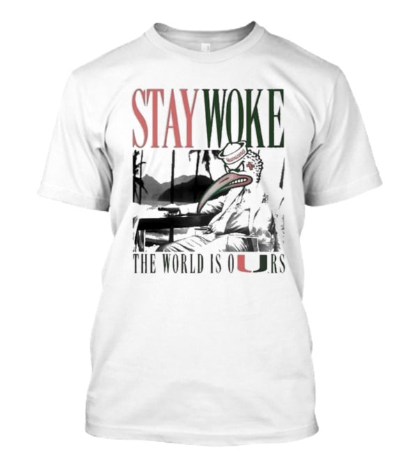 Stay Woke The World Is Ours Miami Hurricanes Vintage T-Shirt