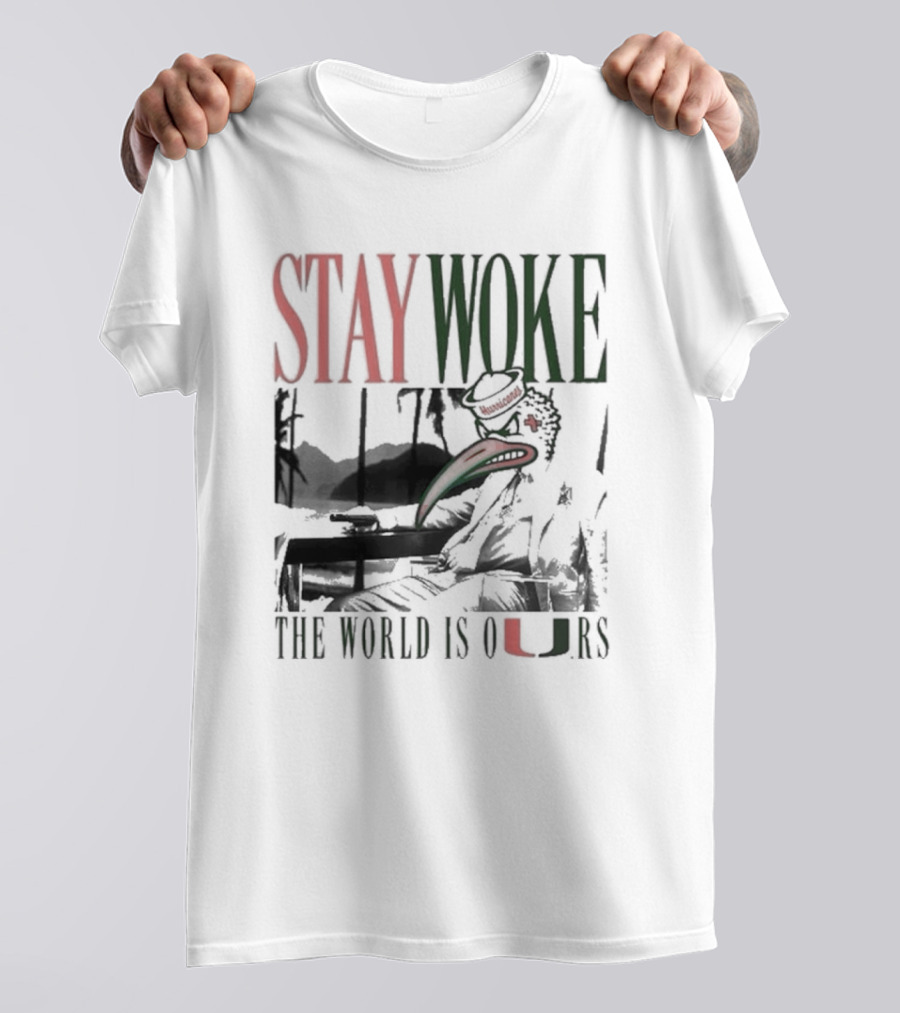 Stay Woke The World Is Ours Miami Hurricanes Vintage T-Shirt