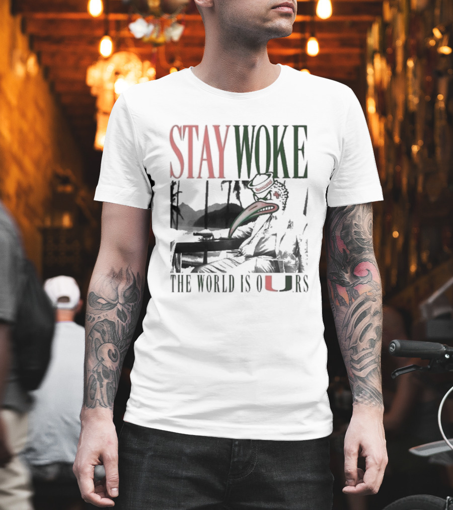 Stay Woke The World Is Ours Miami Hurricanes Vintage T-Shirt