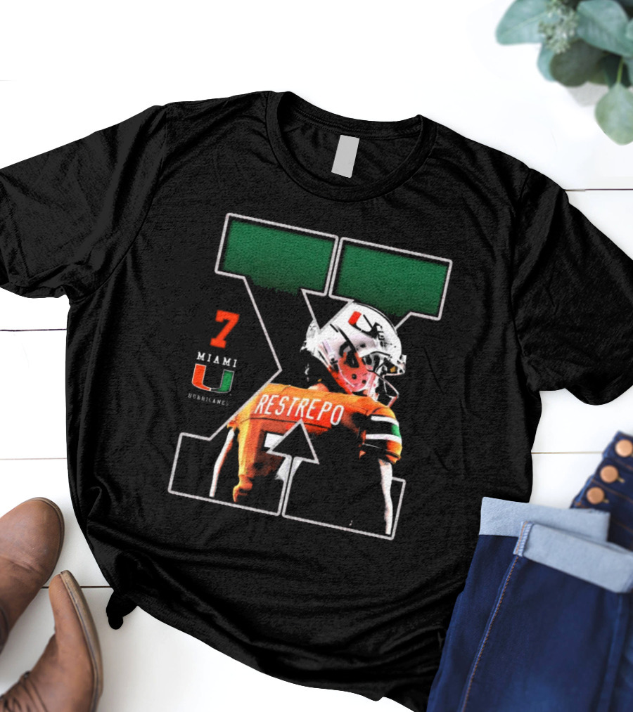 Xavier Restrepo 7 Miami Hurricanes Football Game Day NCAA T-Shirt