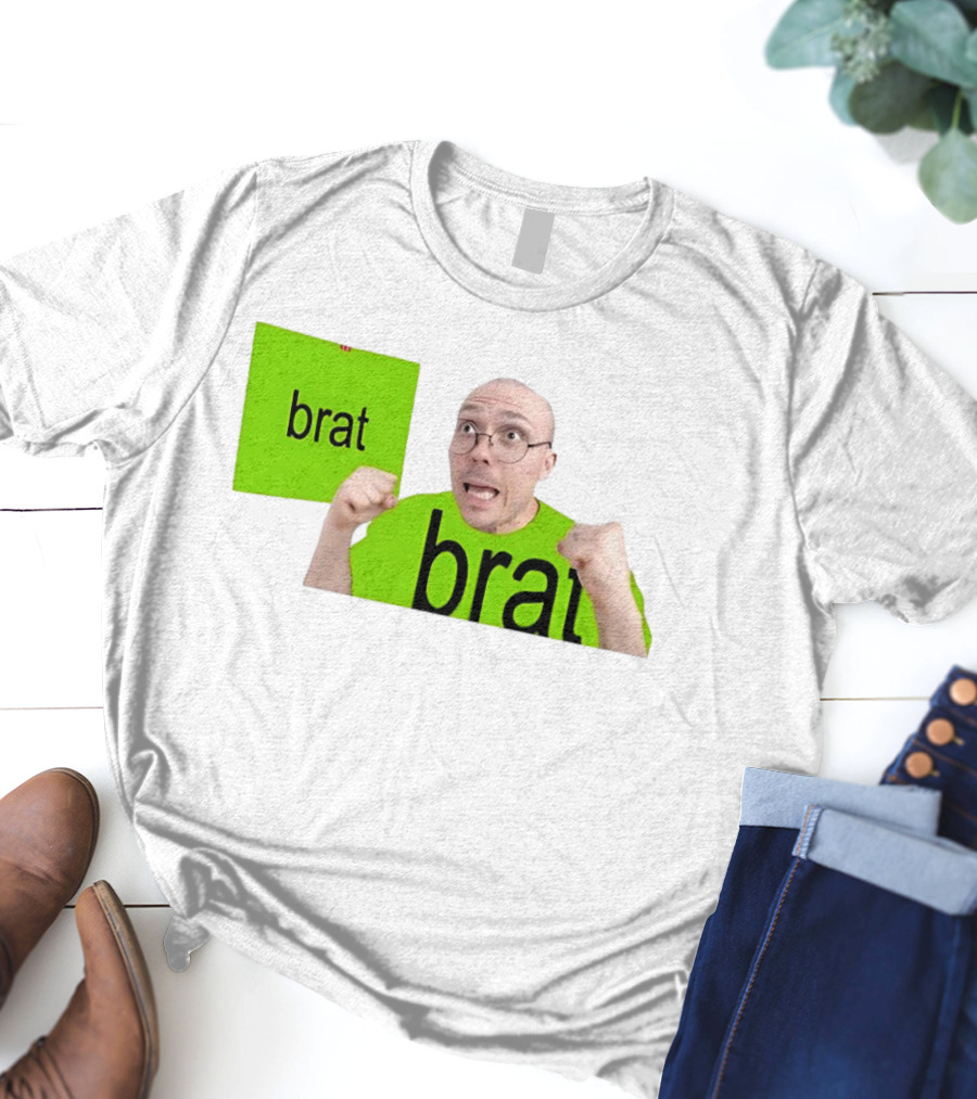 Anthony Fantano Brat Neon Green Double Brat Face T-Shirt