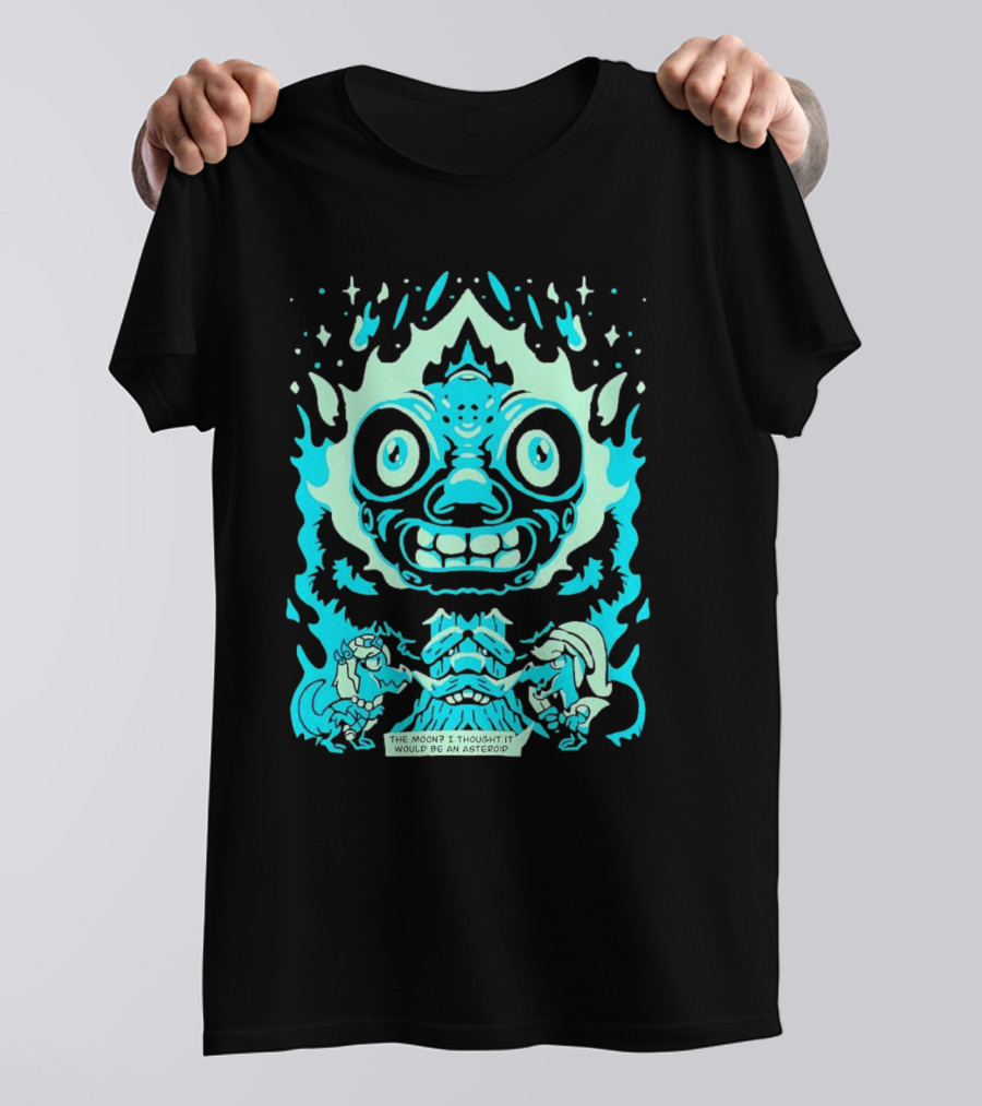 Dinosaur Link And Zelda With Majora's Mask Moon The Moon? I Thought It Would Be An Asteroid T-Shirt