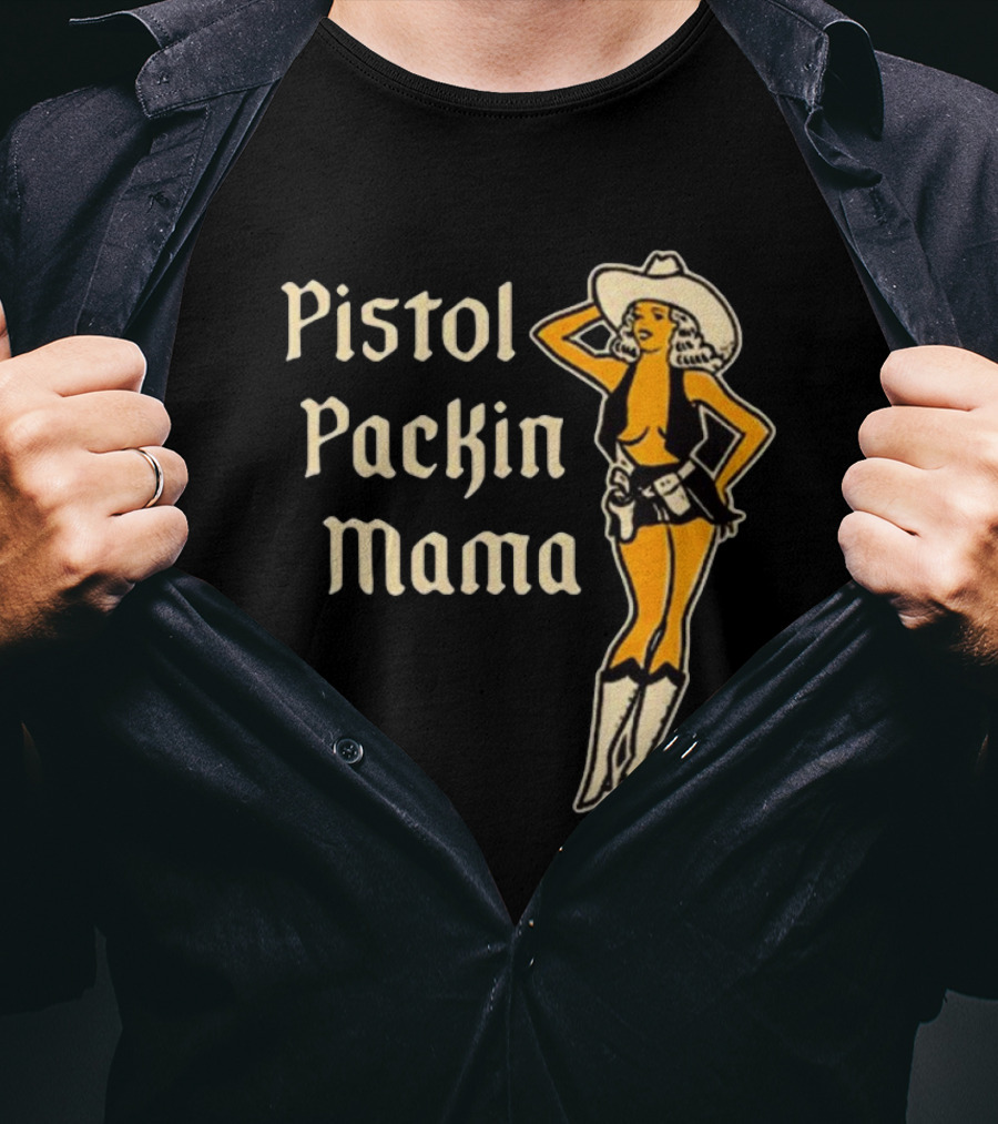 Elrayartist Pistol Packin’ Mama Vintage Cowgirl T-Shirt