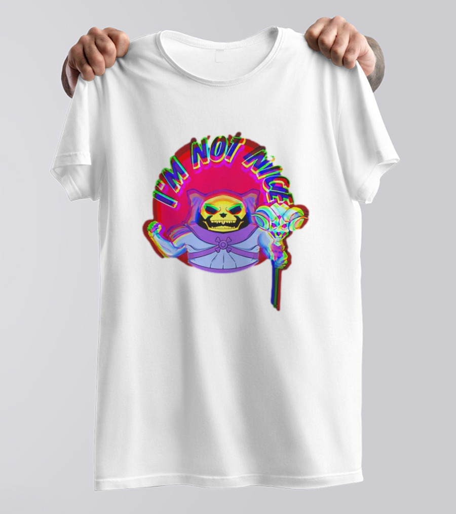 I'm Not Nice Glitch Skull Staff Villain T-Shirt