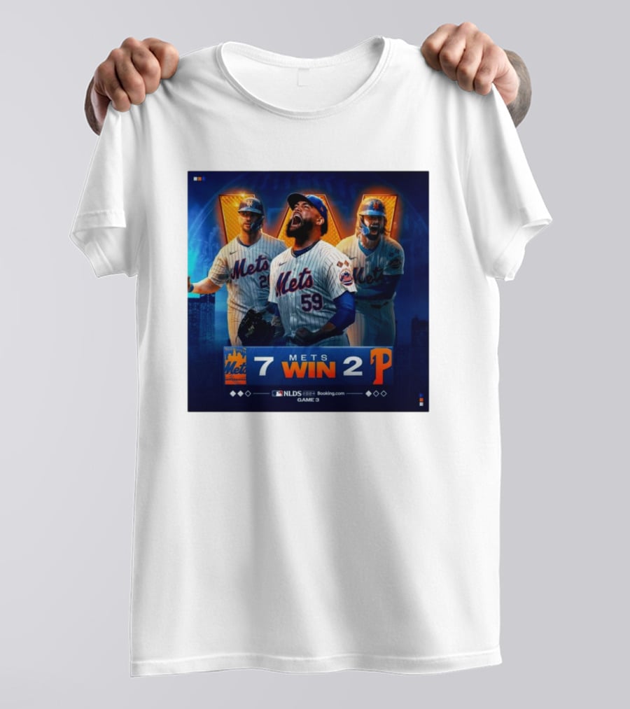 New York Mets Win 7-2 Against Philadelphia Phillies NLDS Game 3 Mets Victory T-Shirt