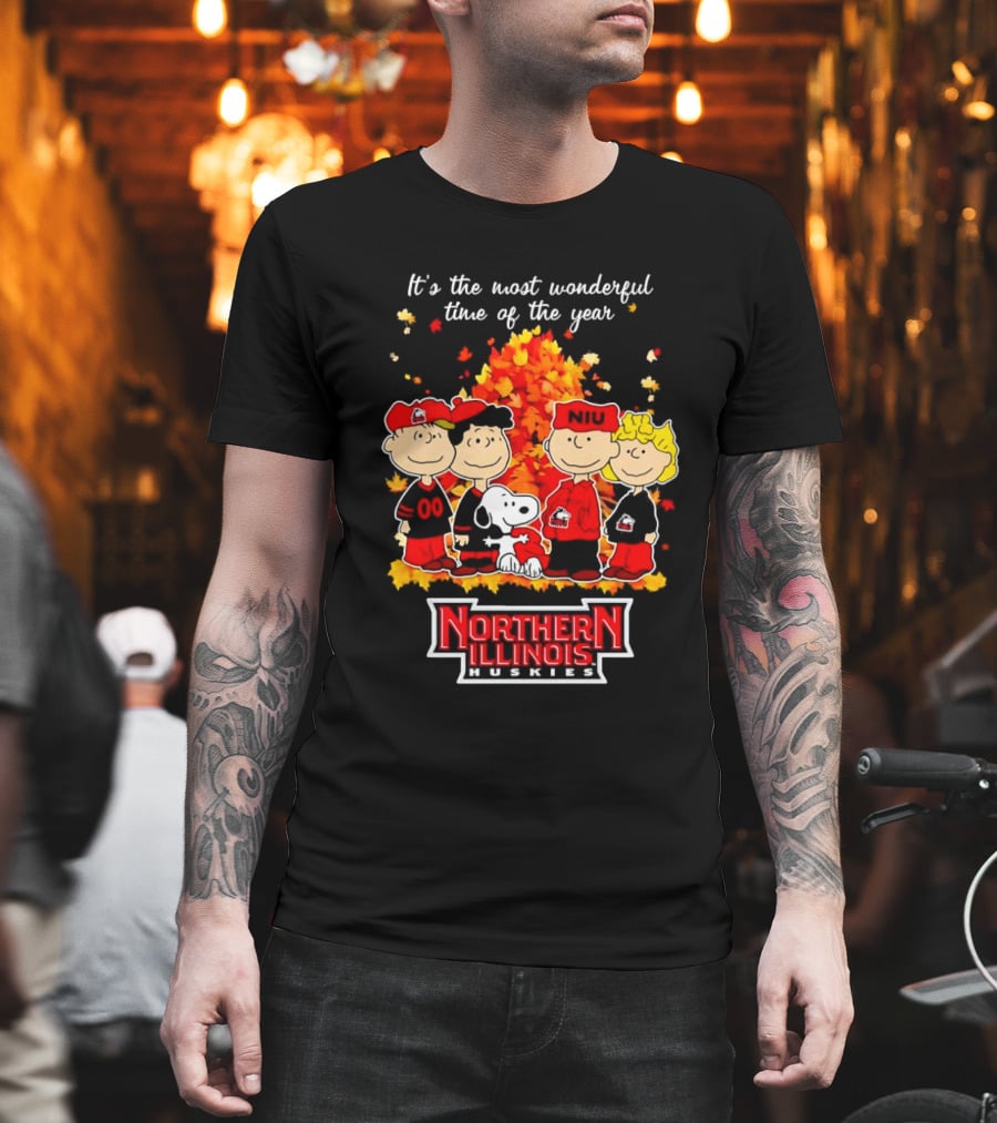 It's The Most Wonderful Time Northern Illinois Huskies Peanuts Fall T-Shirt