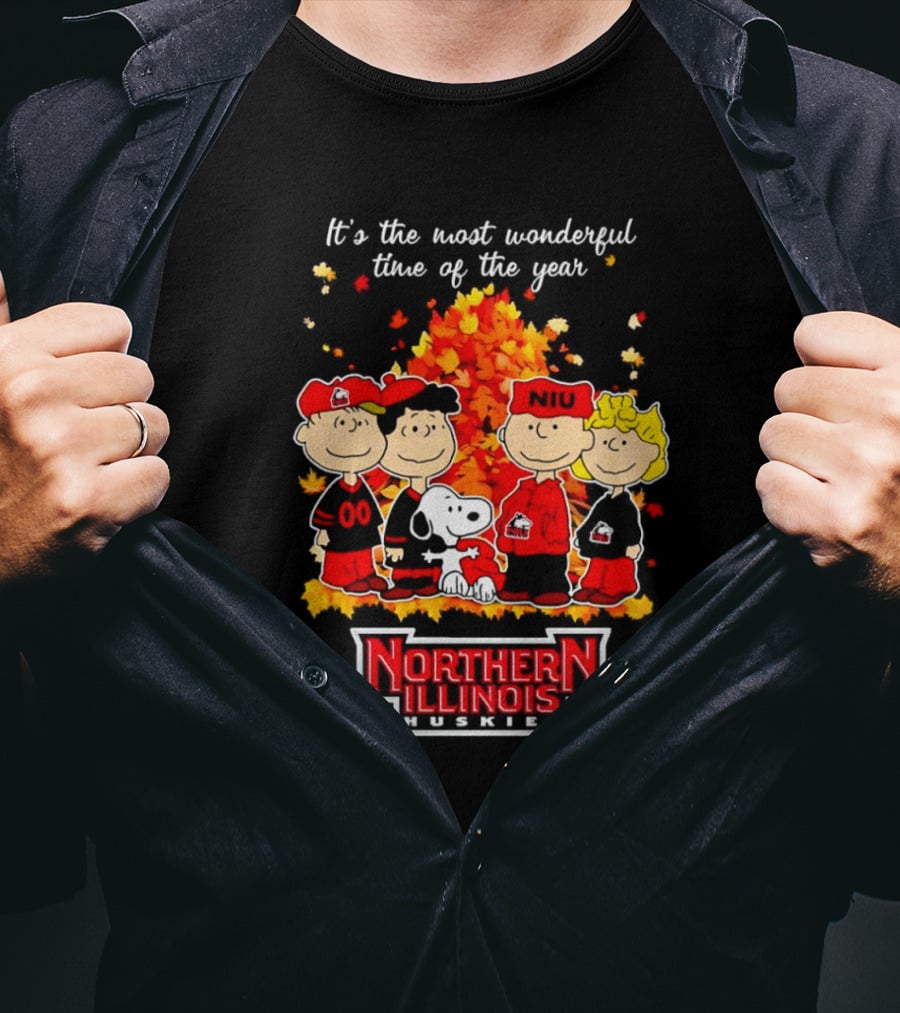 It's The Most Wonderful Time Northern Illinois Huskies Peanuts Fall T-Shirt