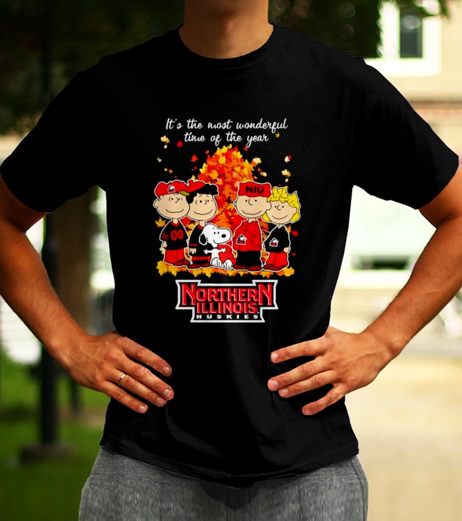 It's The Most Wonderful Time Northern Illinois Huskies Peanuts Fall T-Shirt