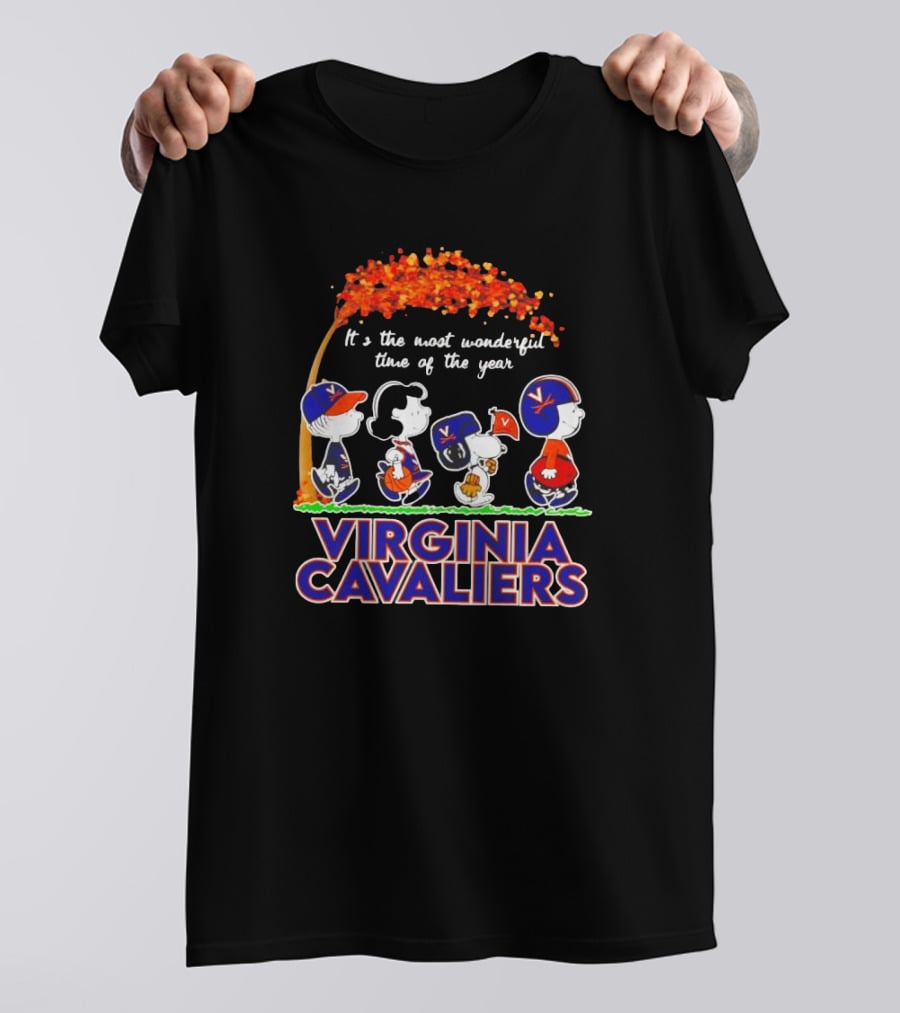 Peanuts Virginia Cavaliers Fall It's The Most Wonderful Time Of The Year T-Shirt