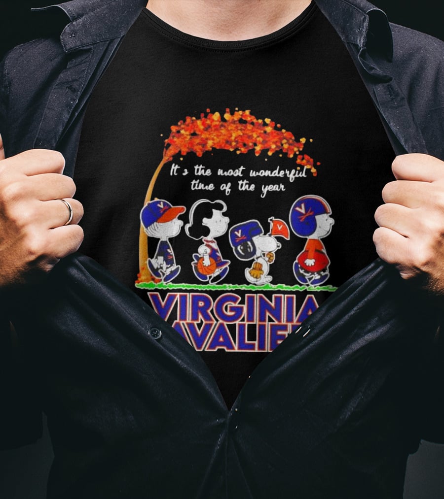 Peanuts Virginia Cavaliers Fall It's The Most Wonderful Time Of The Year T-Shirt