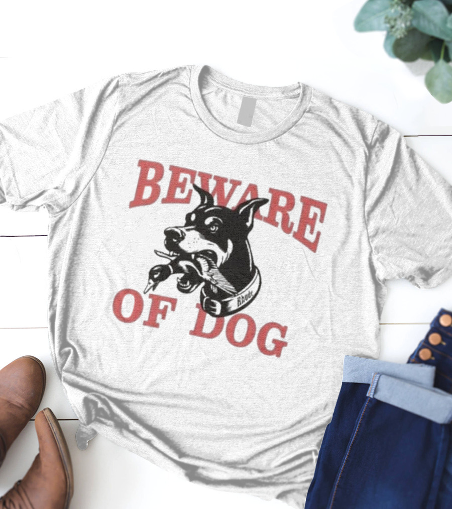 Rhude Beware Of Dog Black Graphic Bulldog T-Shirt