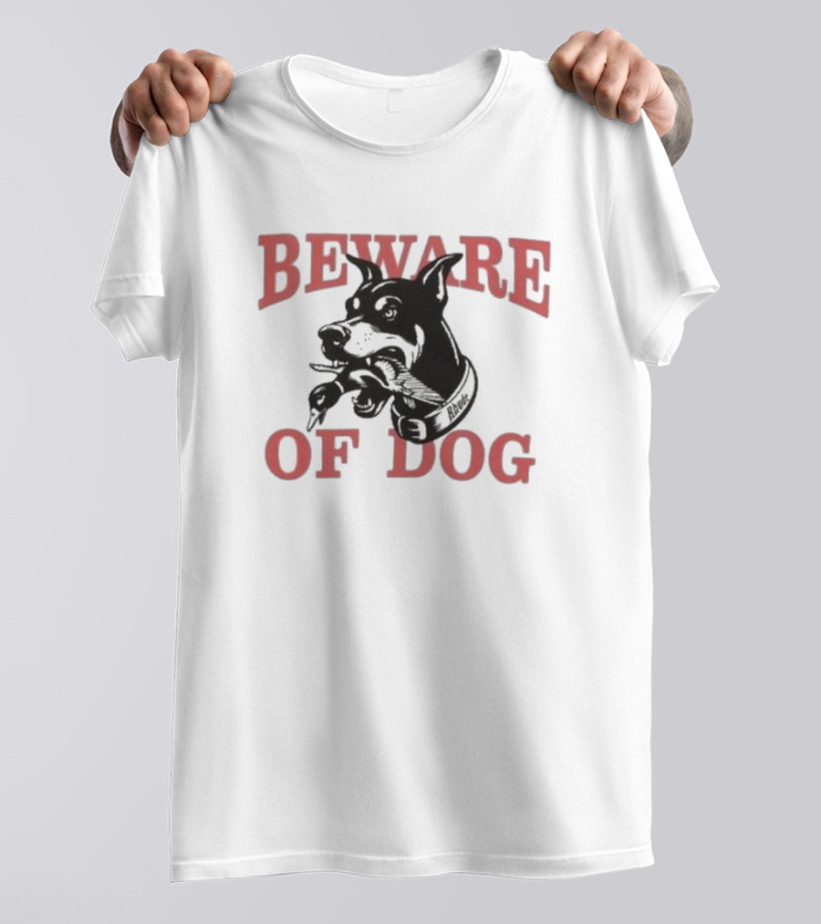 Rhude Beware Of Dog Black Graphic Bulldog T-Shirt