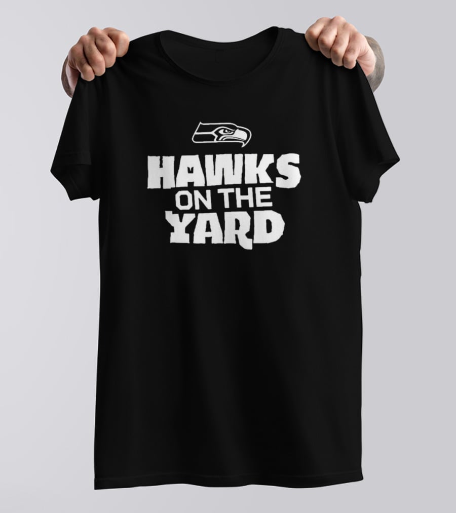 Seattle Seahawks Hawks On The Yard NFL T-Shirt