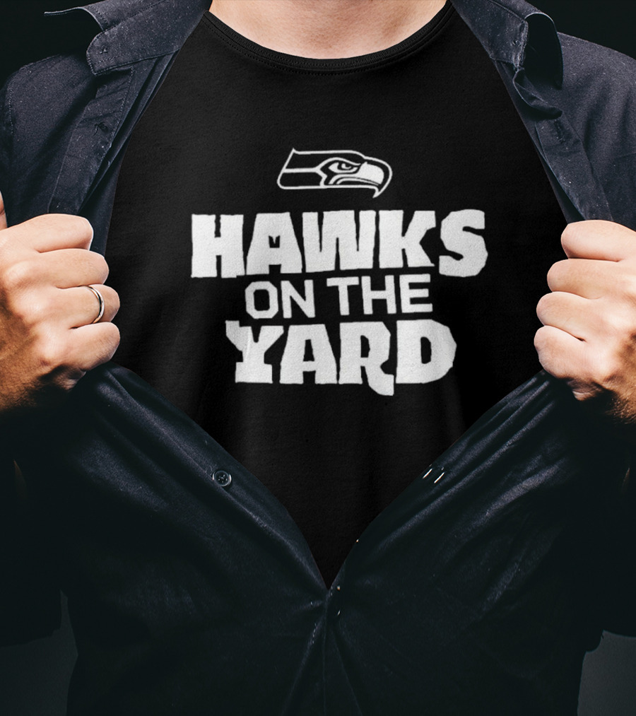 Seattle Seahawks Hawks On The Yard NFL T-Shirt