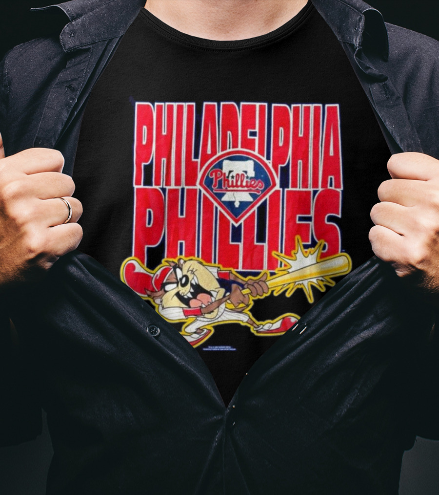 Philadelphia Phillies Tasmanian Devil Taz MLB 1995 Jersey T-Shirt