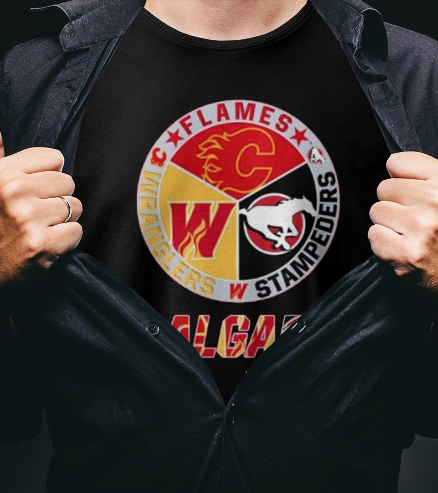 Calgary Flames Wranglers Stampeders T-Shirt