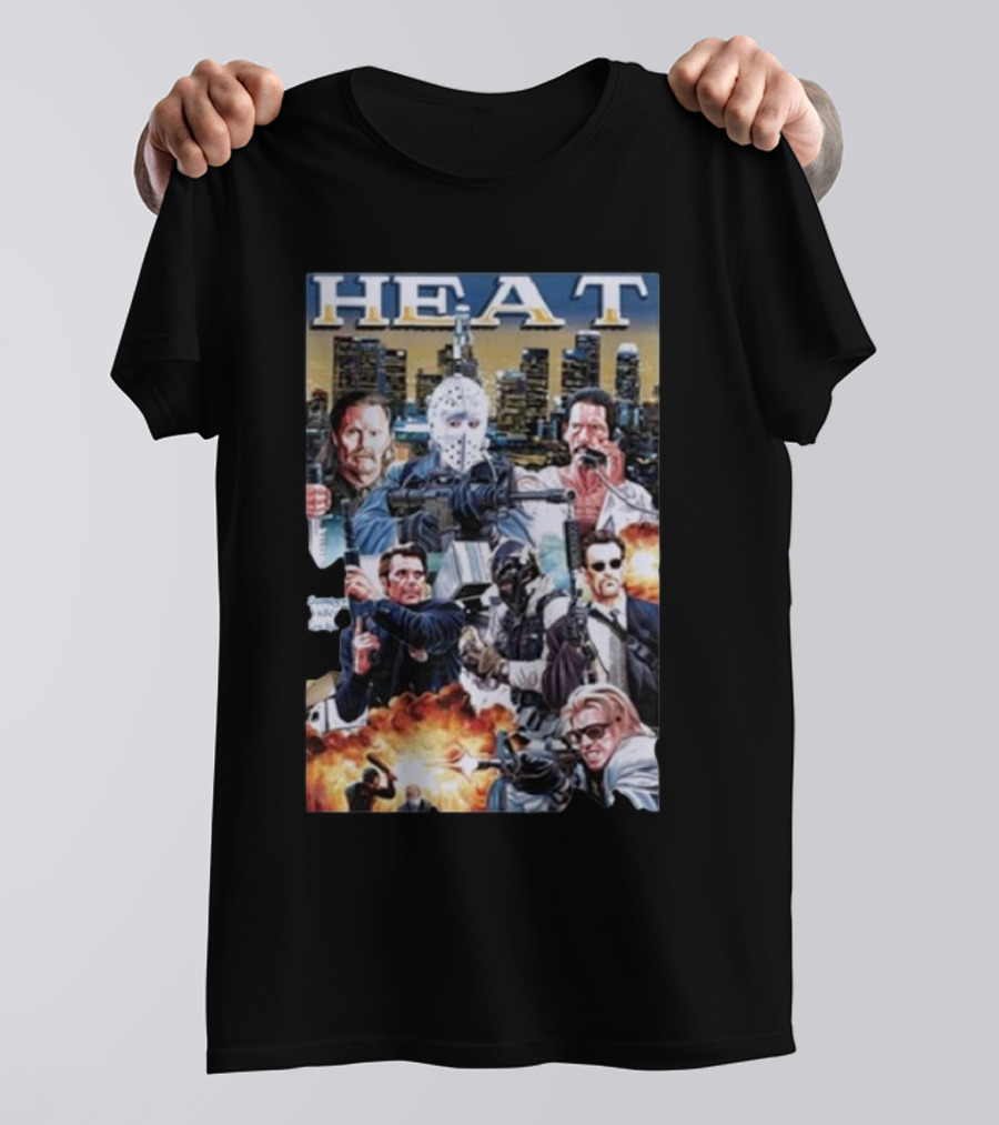 HEAT Movie Crossover Gunfight Action Heroes T-Shirt