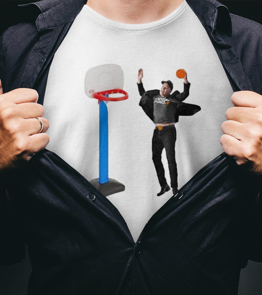 Lil’ Elon Musk Dunking On Basketball Hoop T-Shirt