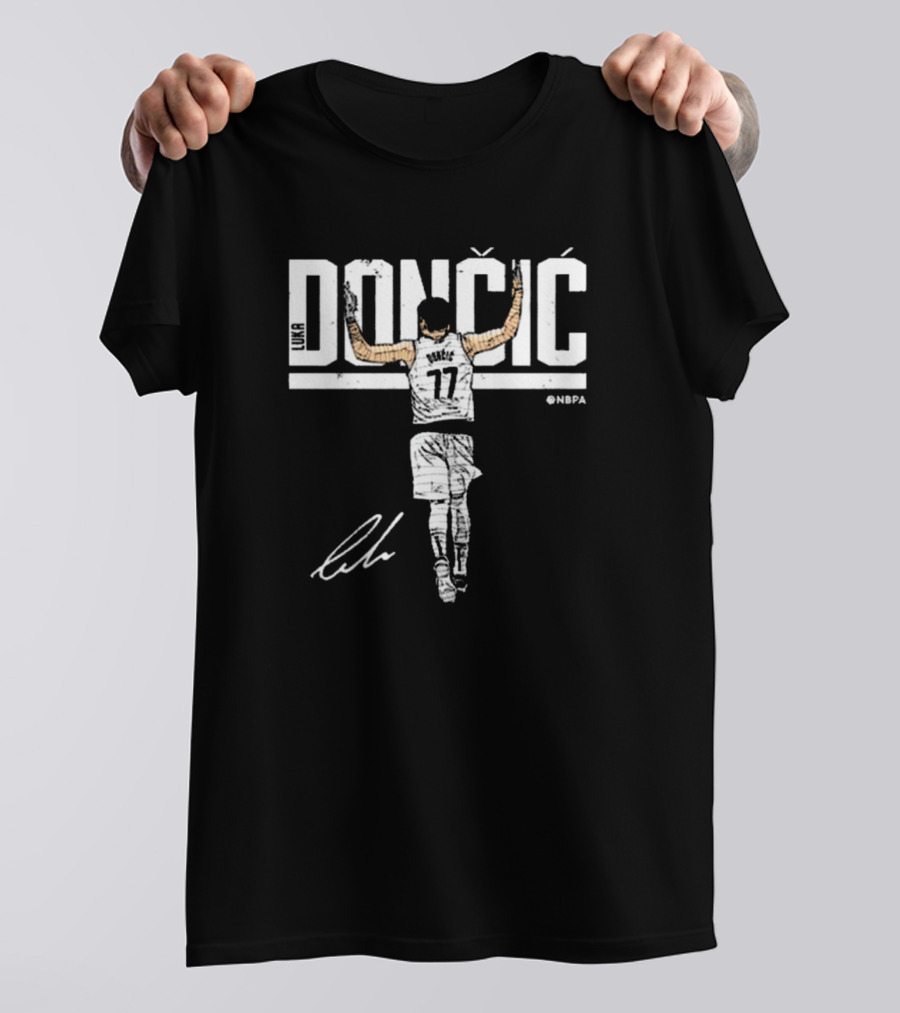 Luka Doncic 77 Dallas Mavericks NBPA Signature Basketball NBA T-Shirt