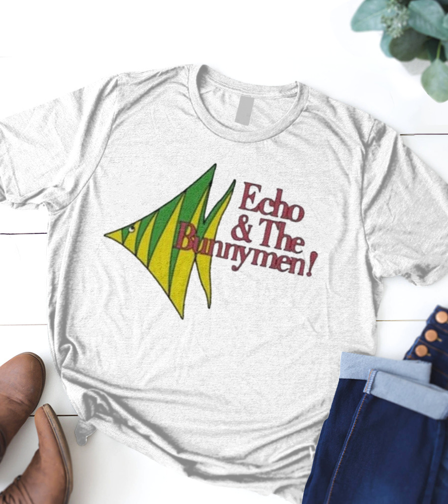 Echo And The Bunnymen Fish Graphic Bunnymen Store T-Shirt