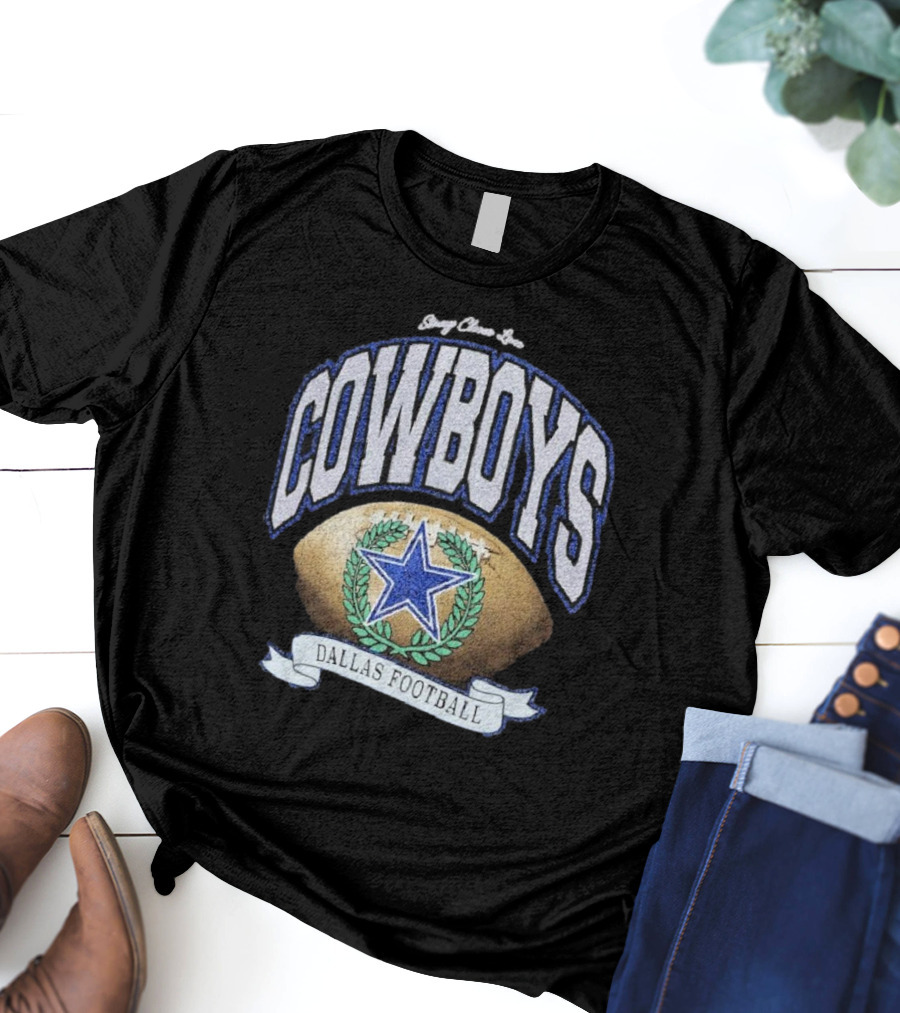 Starry Glitter Love Cowboys Dallas Football Retro Tubular Rocker T-Shirt