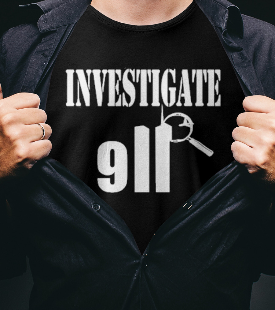 Investigate 911 Twin Towers Magnifying Glass T-Shirt