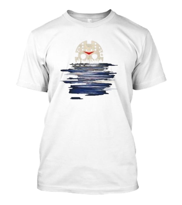 Jason Voorhees Mask Reflected In Camp Crystal Lake Water T-Shirt