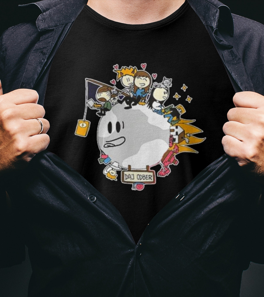 Moonov Moon Art Daj Ober Characters And Hearts T-Shirt