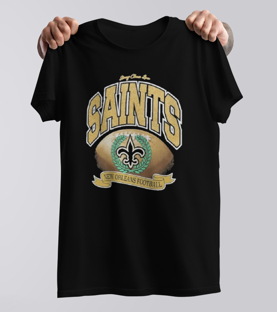 New Orleans Saints Glory Glitter Retro Football Fleur-De-Lis T-Shirt