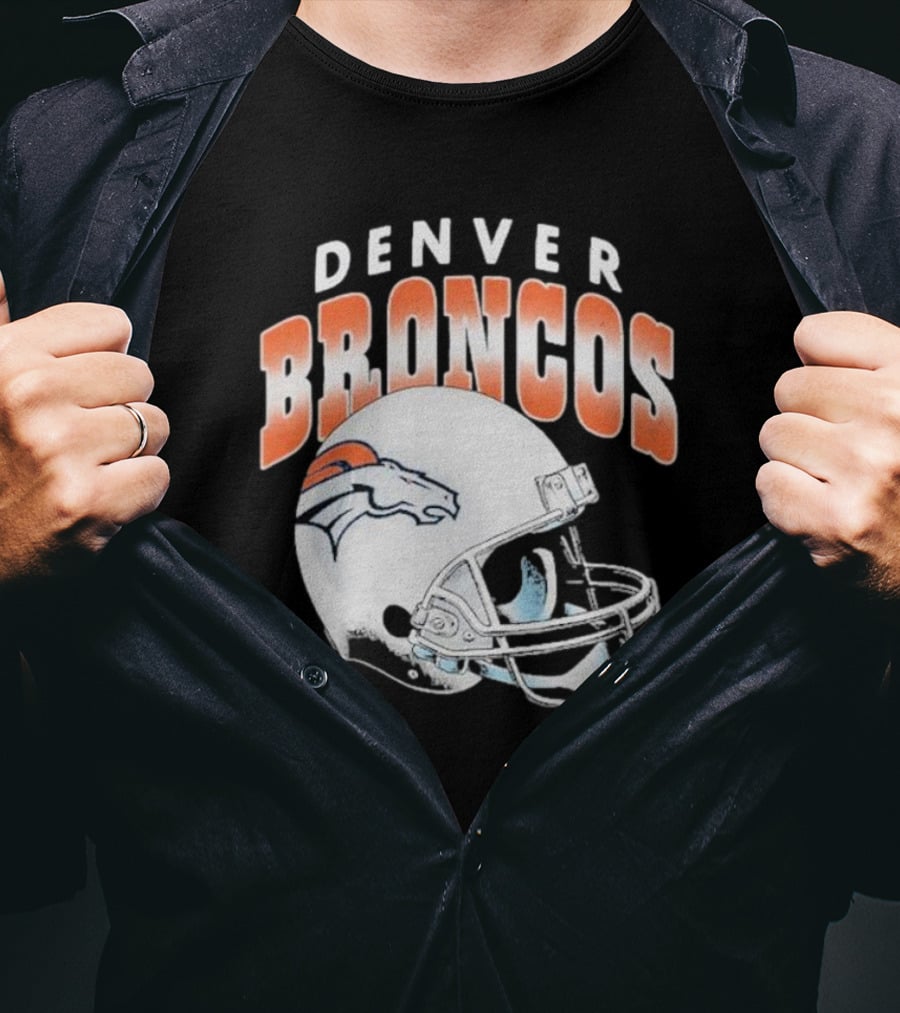 Denver Broncos Helmet NFL Logo Team Spirit T-Shirt