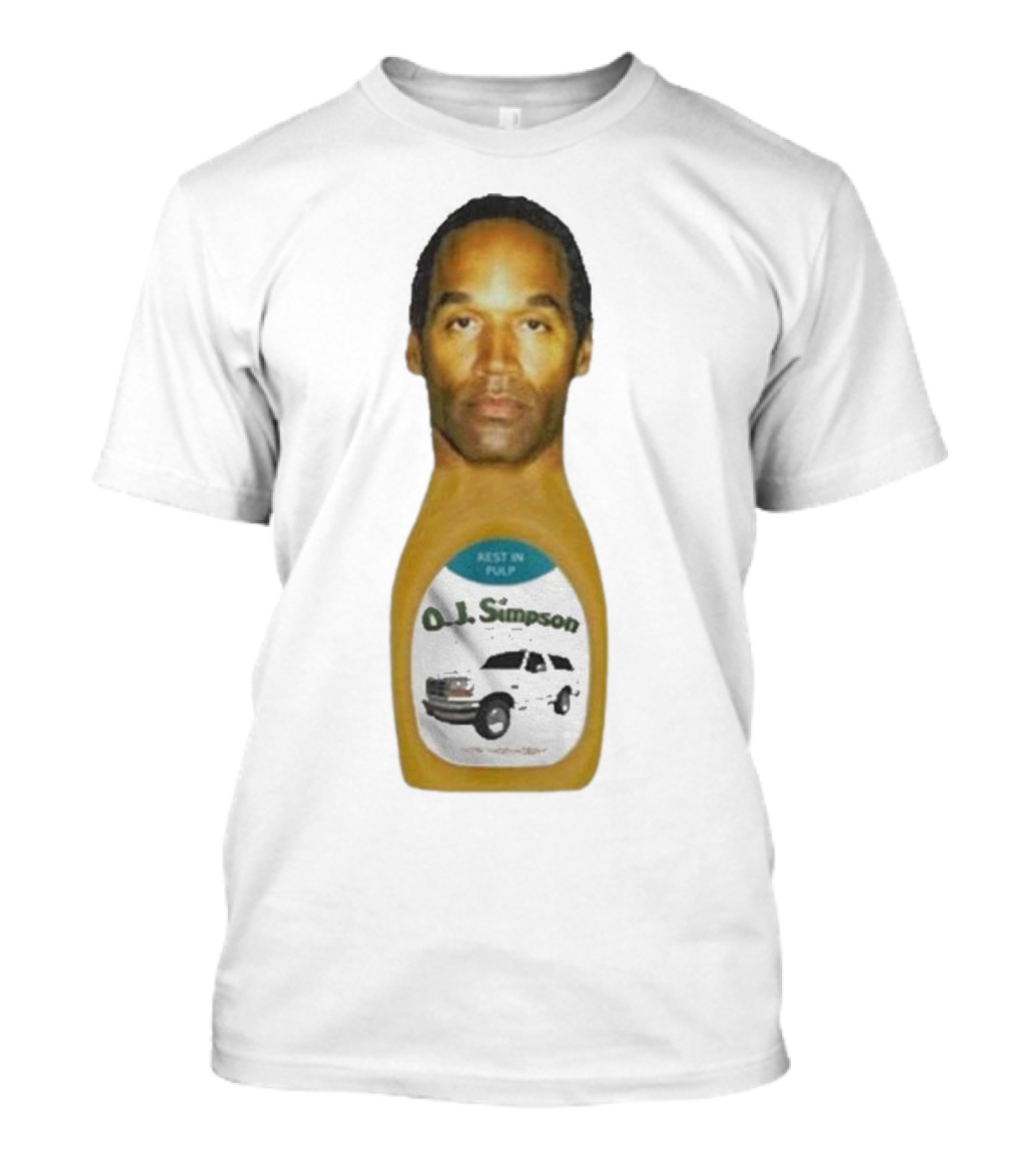O.J. Simpson Rest In Pulp Illegal Car Chase Bottle T-Shirt