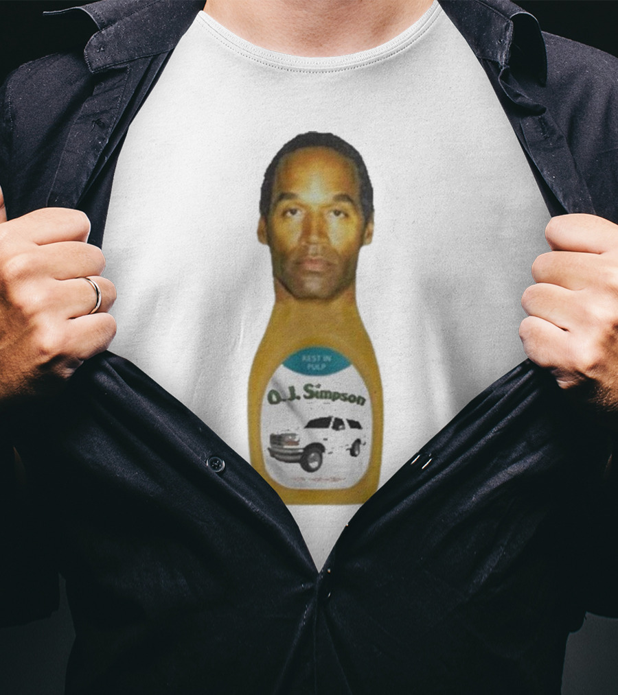 O.J. Simpson Rest In Pulp Illegal Car Chase Bottle T-Shirt